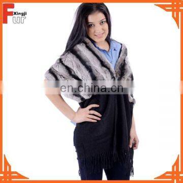 Fashion Design Cashmere Shawl with Fur