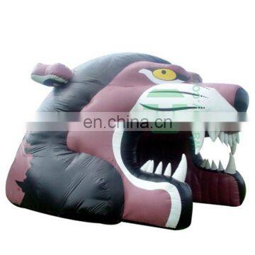 Leopard Head inflatable football helmet play tent with tunnel