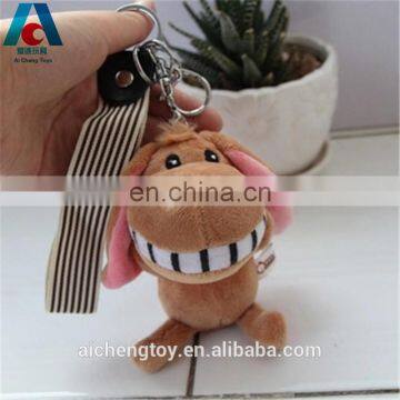 low price wholesale bucktooth donkey cute plush toy keychains