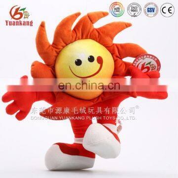 Customized plush sun character cartoon stuffed soft doll toy for promotion