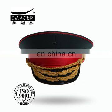 brown military private first class cap with black elastic band for military