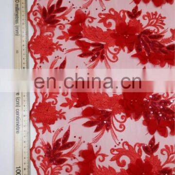 Red lace fabric