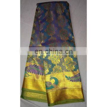 Indian Traditional Art Handmade Heavy Zari Work Pure Kanchipuram Silk Saree