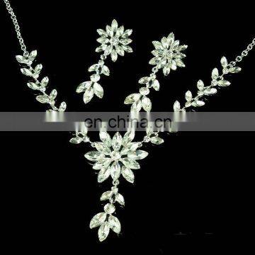 Luxurious Leaf Crystal Bridal Wedding Necklace+earrings+tiara Jewelry Sets Jewelry Wholesale China photo-6