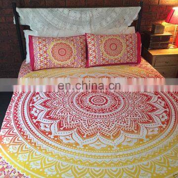 Ombre Mandala Duvet Cover Bohemian Doona Cover Reversible Cotton Quilt Cover Indian Queen Duvet Cover SSTH54