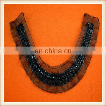 Custom Fashion Black Beaded Trim With Mesh photo-3