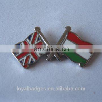 Custom metal hard enamel gold country flag pins