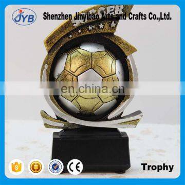 Creative design resin material souvenir football soccer match trophy