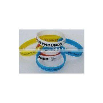 embossed printed silicone wristband/bracelet