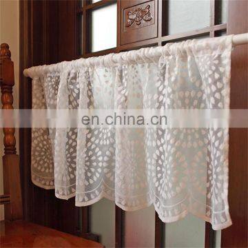 Embroidery floral sheer curtains door for small window curtain