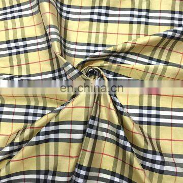 100% polyester plaid pattern taffeta fabric for umbrella and lining