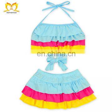 2019 Latest Girl Micro Bikini Kids Stylish Blue Swimwear Boutique 2-6 Years Old Swimsuit