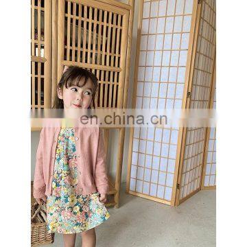 C1076/Cotton Simple Fashion Kids Sweater Coat Girls Wholesale Boutique Knit Cardigan