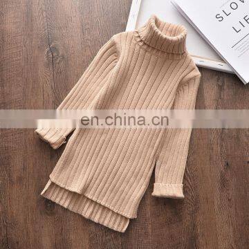 Autumn Winter Baby Toddler Children Bodycon Clothes Girls Knitted Turtleneck Sweaters Dress Long Sleeve Kids Dresses For Girl photo-4