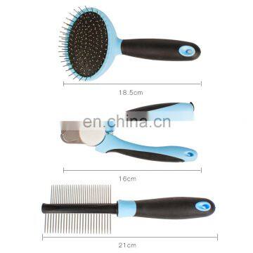 Stainless Steel Pet Dog Cat Grooming Deshedding Brush Comb Slicker Clippers Scissor Tool Set photo-3