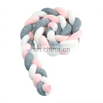 Plush Nursery 3 Braids 4 Braids Knotted Braided Colorful Decorate Baby Bed Crib Bumper