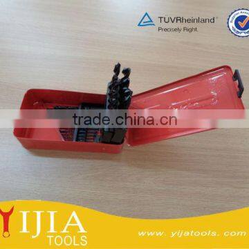 25pcs drill bit set with a red steel case