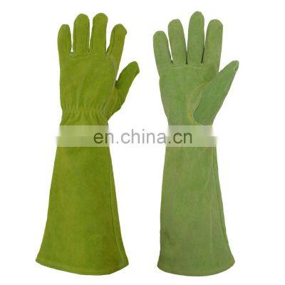 HANDLANDY Breathable Cowhide Leather Garden Gloves for Digging Planting Heavy Duty Garden Gloves