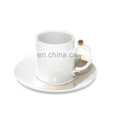 Luxury Gold Line White Porcelain Tableset Dinner Plate Tea Coffee Mug Ceramic Dinnerware Sets photo-5
