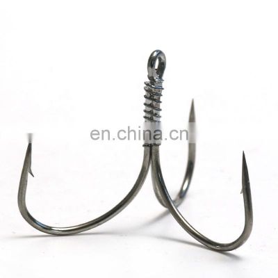 High Carbon Steel Sea Fishing Strengthen Treble Fishing Hook Barbed Hook Jig with wire wrapping