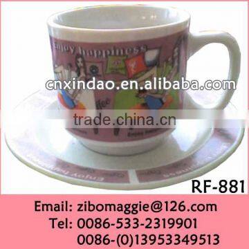 Perosnalized European Style China Made Promotion Ceramic Dispsoable Cup Saucer