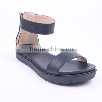 China Wholesale Comfort Flat Heel Sandals Women With Back Zipper photo-2