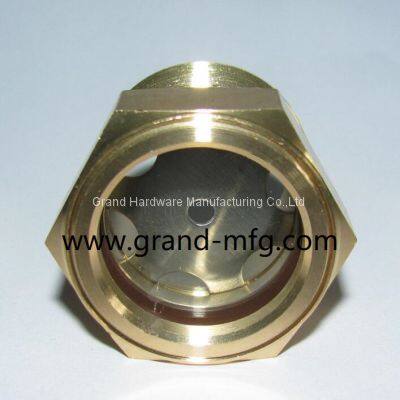 Male NPT Pipe Thread 1/2 Inch Domed Shaped Oil Sight Glass for Cooling System With Natural Glass