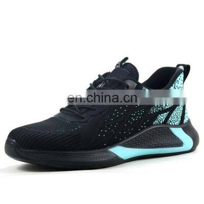 Breathable light weight comfort flying woven zapatos de seguridad de trabajo  sneaker shoe safety