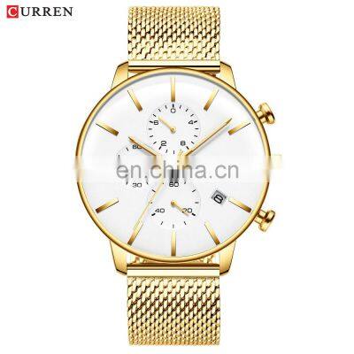 CURREN Customized Personality Gold Watch Brand Men's Watch Mesh Strap Men's Watch
