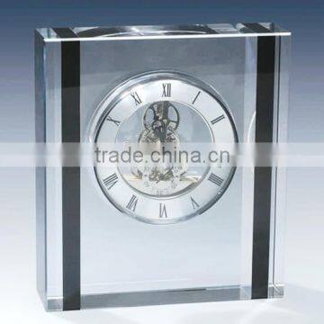 Rectangle crystal large clock with black border mechanical table clock