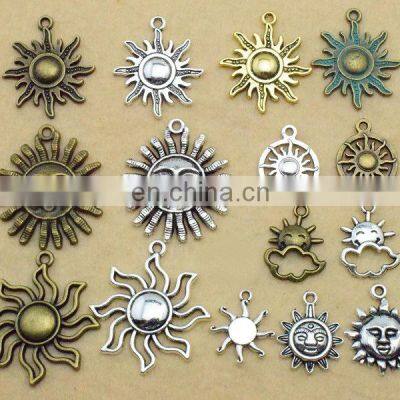 42pcs Charms Sun Cloud Antique Silver Color Mixed Pendants DIY Making Findings Tibetan Handmade Jewelry Findings