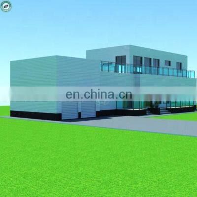 378sqm 2 Storey 3 Bedroom Luxury Prefabricated House PU Cladded Prefab Villa With 2 Garages & Large Balcony