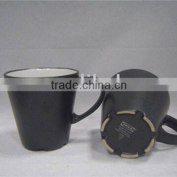 Ceramic matte black coffee mug, good quality and glaze, accept customized design