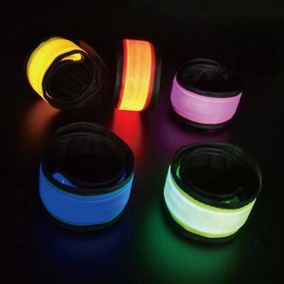 Party supplies event gift glow in dark custom logo LED arm bands LED slap bracelets