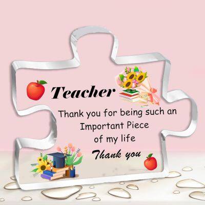 Gifts for Teacher-Unique Teacher Acrylic Puzzle-Shaped Plaque Desk Decorations Present