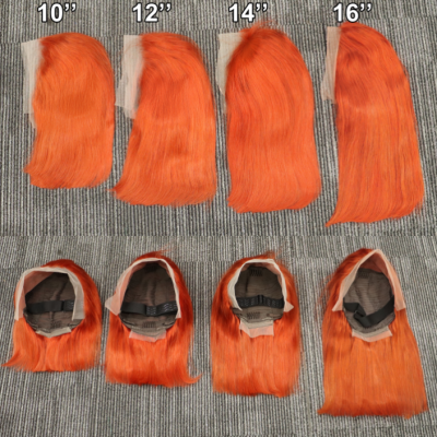 Color Bob Wig 100% Human Hair Virgin Hair Lace Wig Straight photo-3