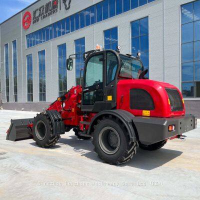 HZM825 HZM825T 2.5 Ton Lift Capacity Farm Tractor Telescopic Front End Wheel Loader for Sale