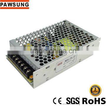 NES-75-12 Pawsung Factory price 75w 12v Switching Power supply 2 years warranted OEM & ODM