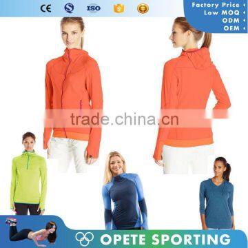 (Trade Assurance)wholesale breathable Woman Running hoodies/high quality compression hoodies