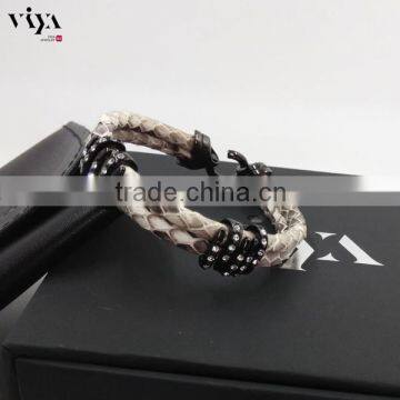 2016 New Arrival Genuine Natural Leather Bracelet, Bracelet With Diamond, Leather Bracelet For Men