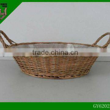 willow basket with lined and handle