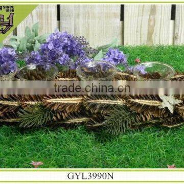 Pinecones Crafts Vintage 3 Cups Candle Holder