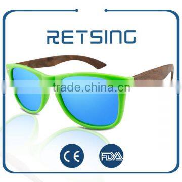 Yellow Revo Color Handmade Custom Wood Sunglasses photo-5