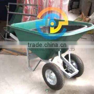 plastic wheel barrow, twin wheel wheelbarrow, garden and lawn wheel barrow