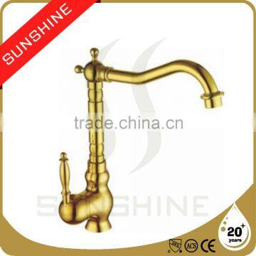 SSTHD9015 Single Handle Brass Gold Plated Bathroom Faucet