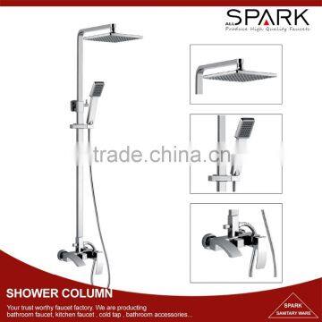 Waterfall exposed wall bathroom shower and bath faucet column set