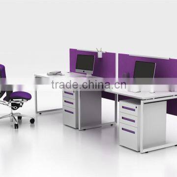 Modern Freestanding 2 Seat Office Workstation Cubicle