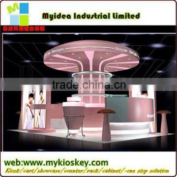 Modern name branded cosmetic shopping mall display kiosk