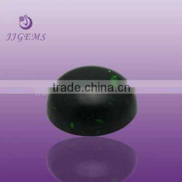 factory wholesale dark green cabochon flat glass gems