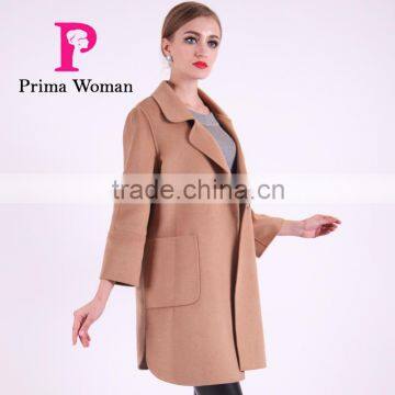 2016 New Design Spring Medium Length Women Slim Fit Wool Coat photo-2